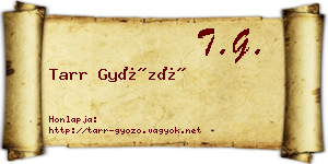 Tarr Győző névjegykártya
